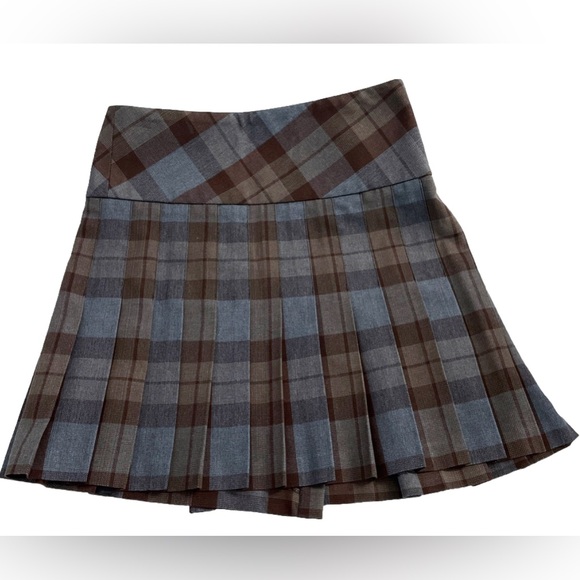 Gaelic Themes Scotland Tartan Kilt Skirt Plaid Brown Gray 27 Waist Buckle Wrap - Picture 10 of 11